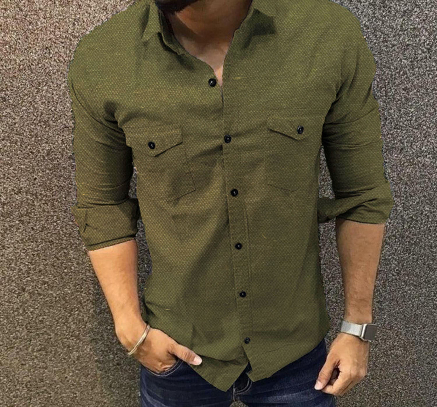 Double Pocket Check Shirt for Men