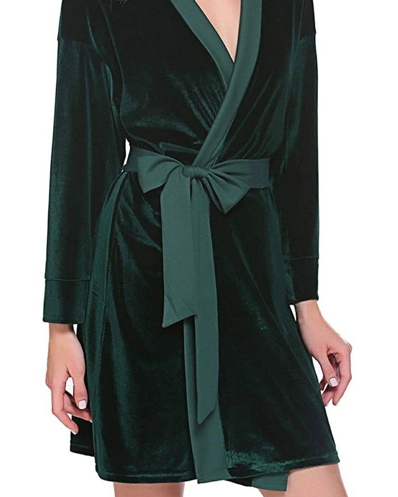 Emerald Velvet Solid Robe | Gown