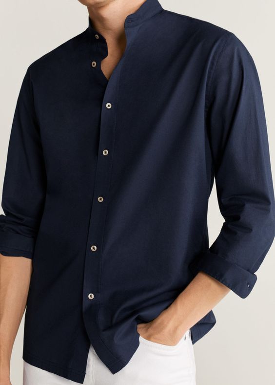 Mandarin Collar Plain Shirt - Series 1