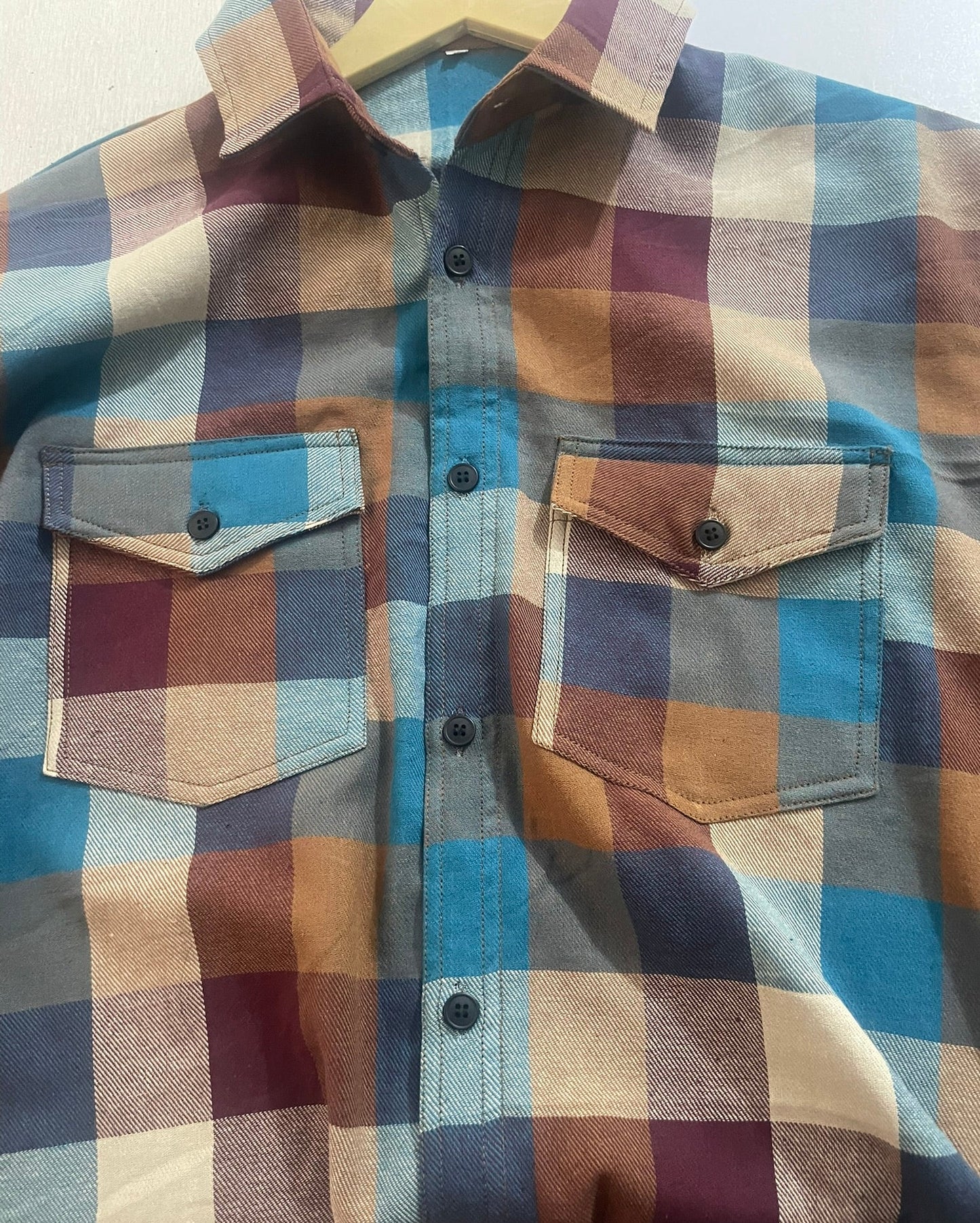 Double Pocket Check Shirt for Men - A501