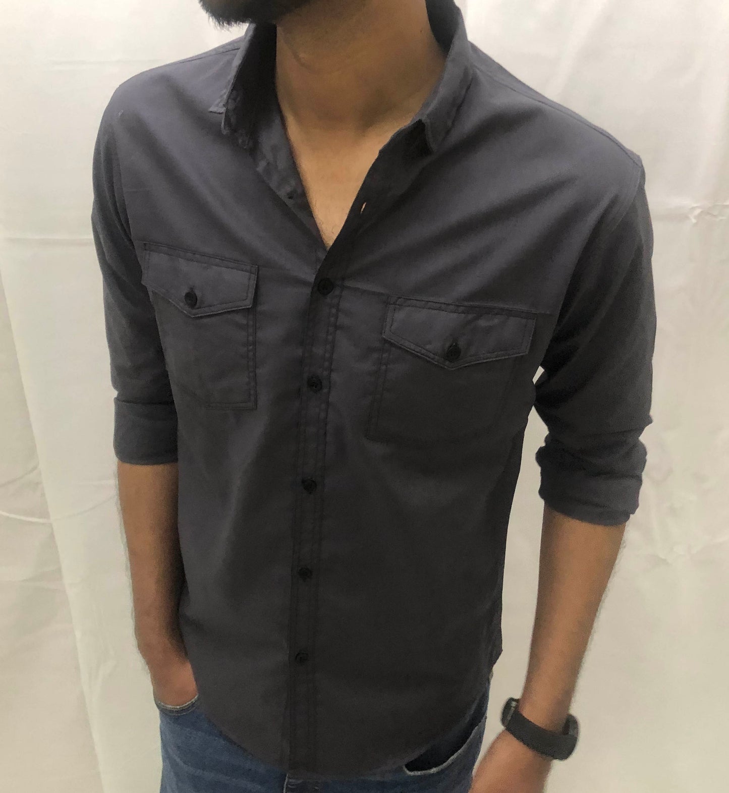 Double Pocket Shirt - Grey