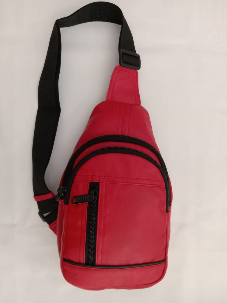 Leather Sling Crossbody Chest Bag pack Travel Sport Outdoor