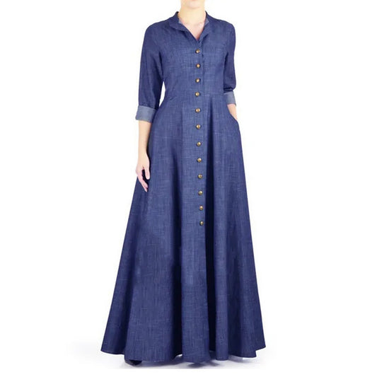 Maxi Style Denim Plain Abaya for women